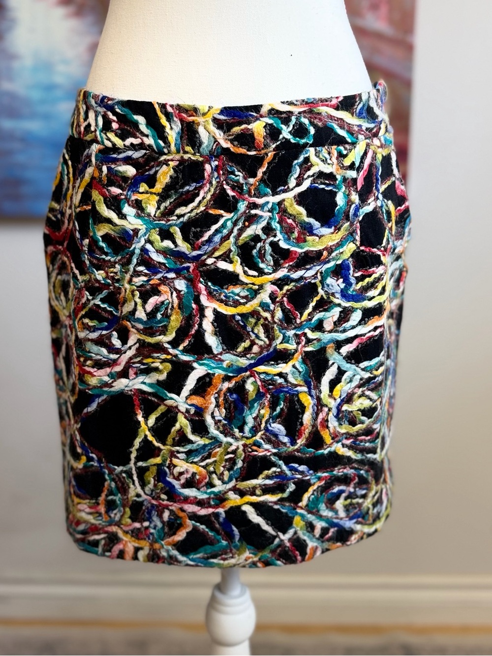 N.T.S. Diamonds Forever Y2K Multicolor Textured Yarn Mini Skirt